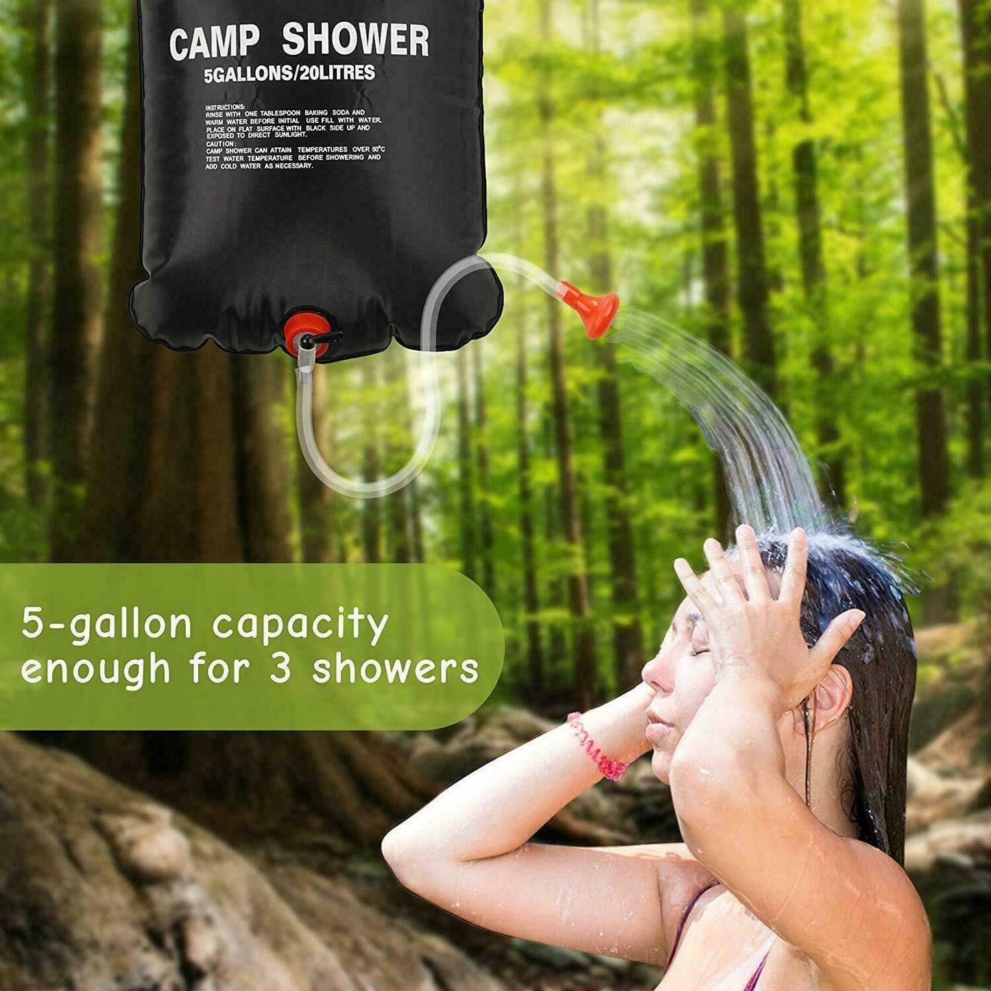 Portable Camping Shower Heating Bath Bag Travel