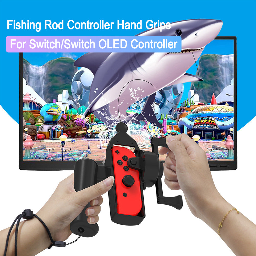 Plastic Game Console Controller Holder Fishing Rod Shaped Handle Grips