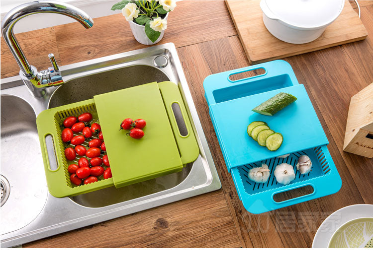 Multifunction Kitchen Chopping Blocks Sinks Drain Basket Cutting Board