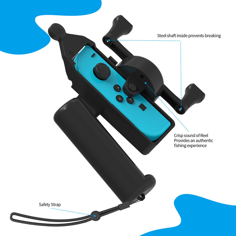 Plastic Game Console Controller Holder Fishing Rod Shaped Handle Grips