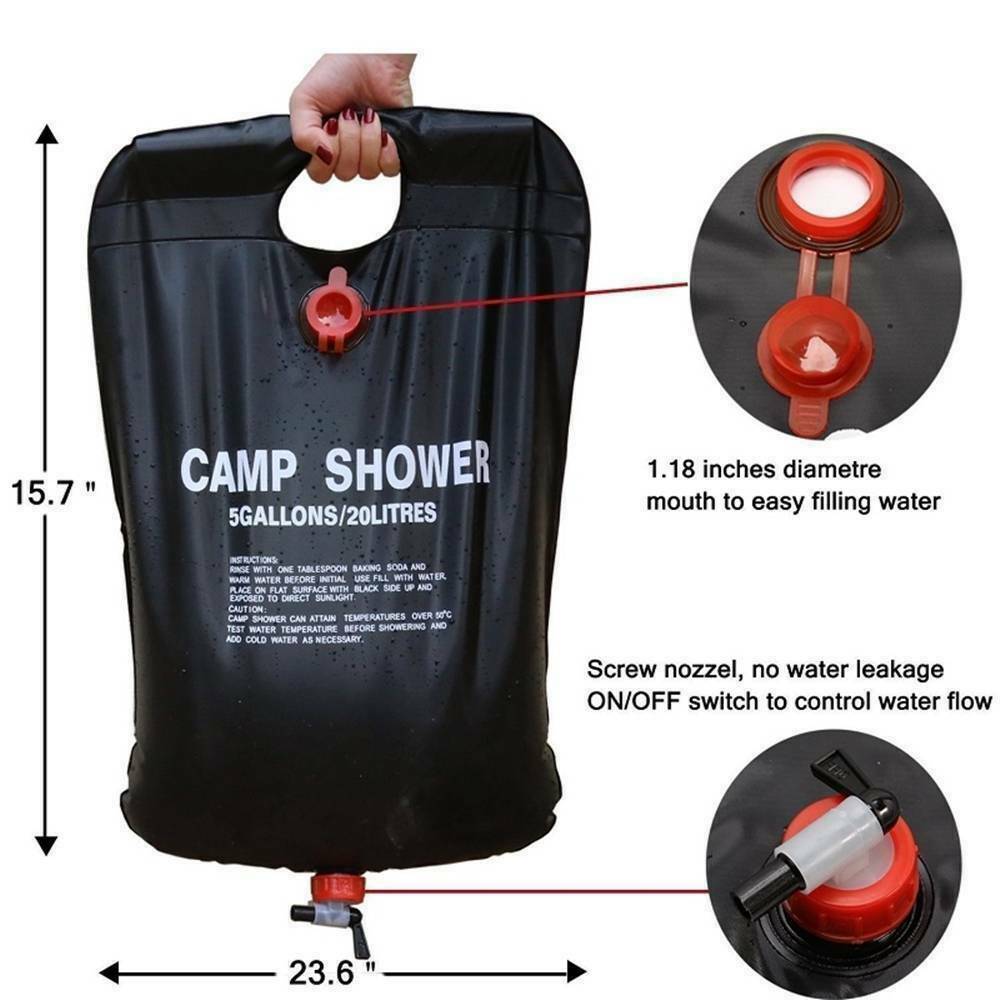 Portable Camping Shower Heating Bath Bag Travel