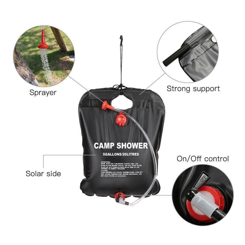 Portable Camping Shower Heating Bath Bag Travel