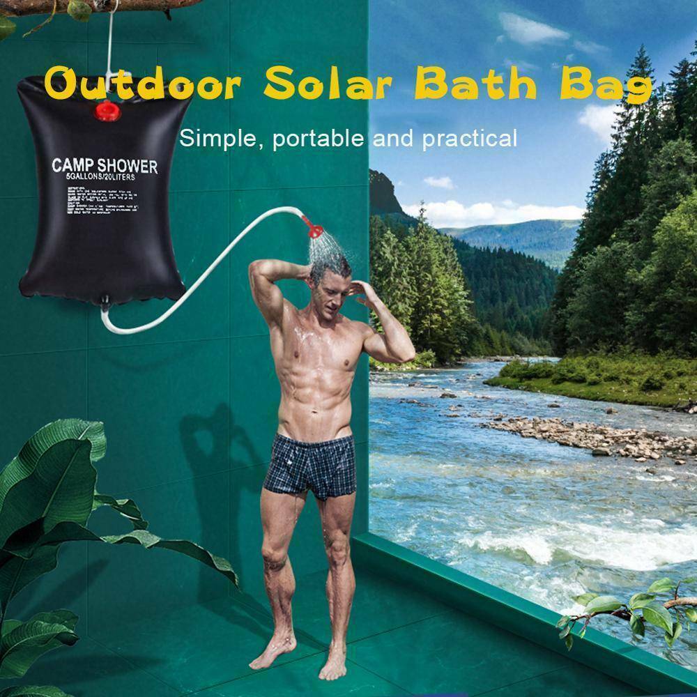 Portable Camping Shower Heating Bath Bag Travel